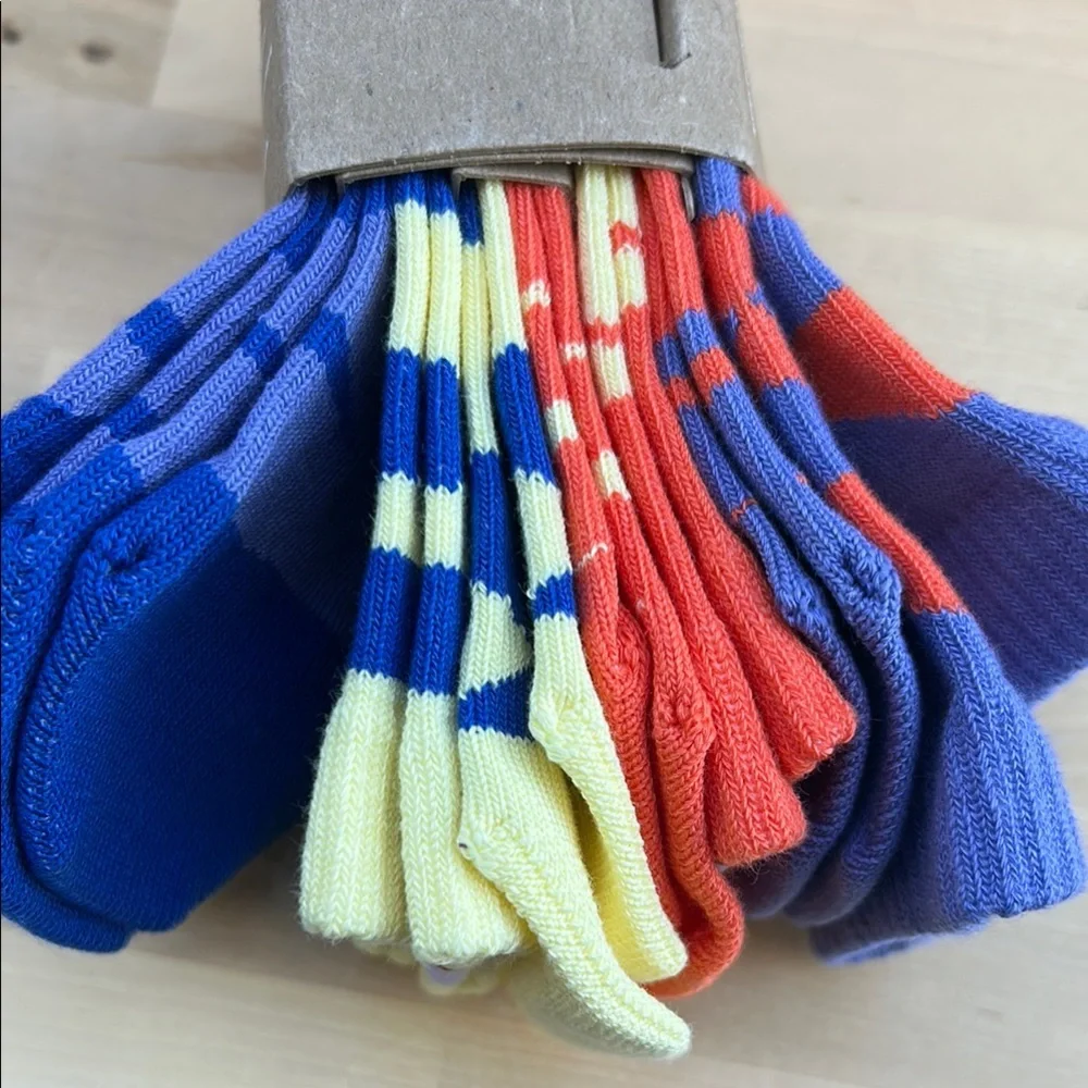 On Running Kids Sock 4-Pack Blueberry Flame Organic Cotton Size M US 13-3 NEW